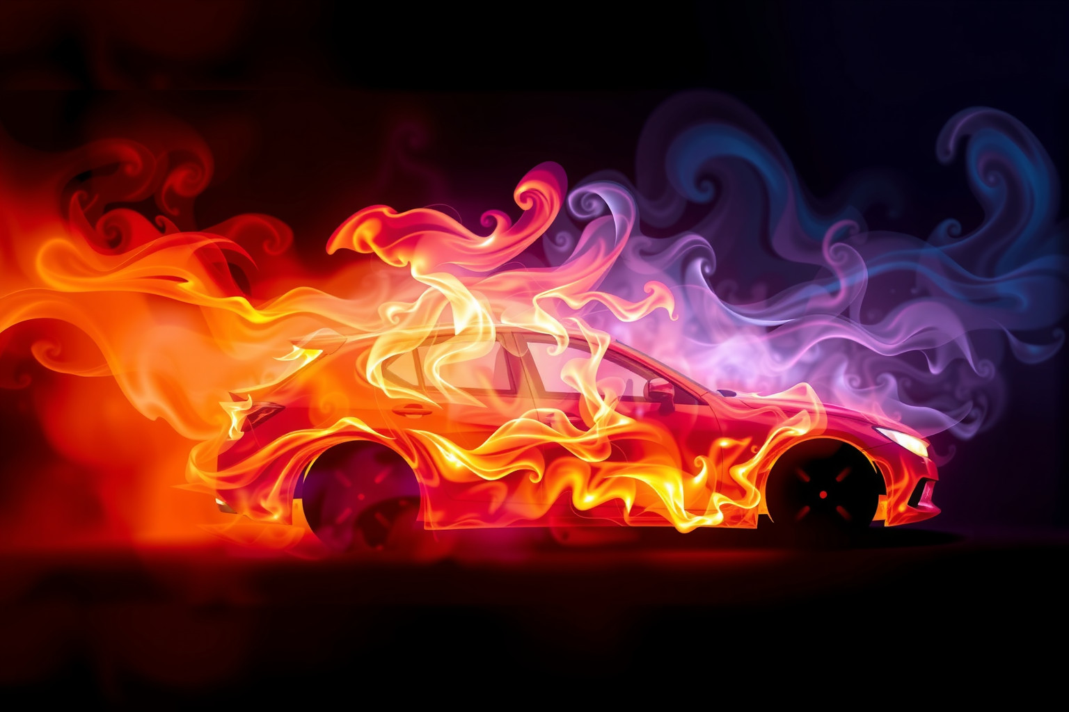 Sognare un'auto in fiamme simboleggia cambiamenti improvvisi e rabbia nascosta.
