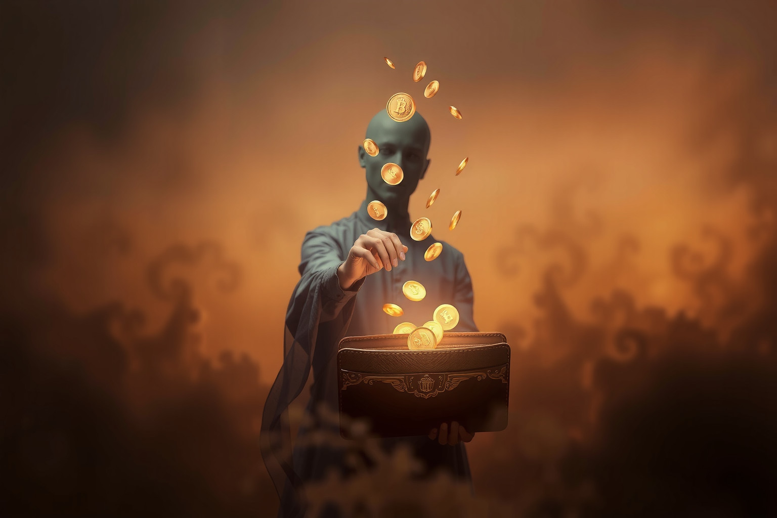 Il cameriere che conta soldi simboleggia opportunità finanziarie imminenti.