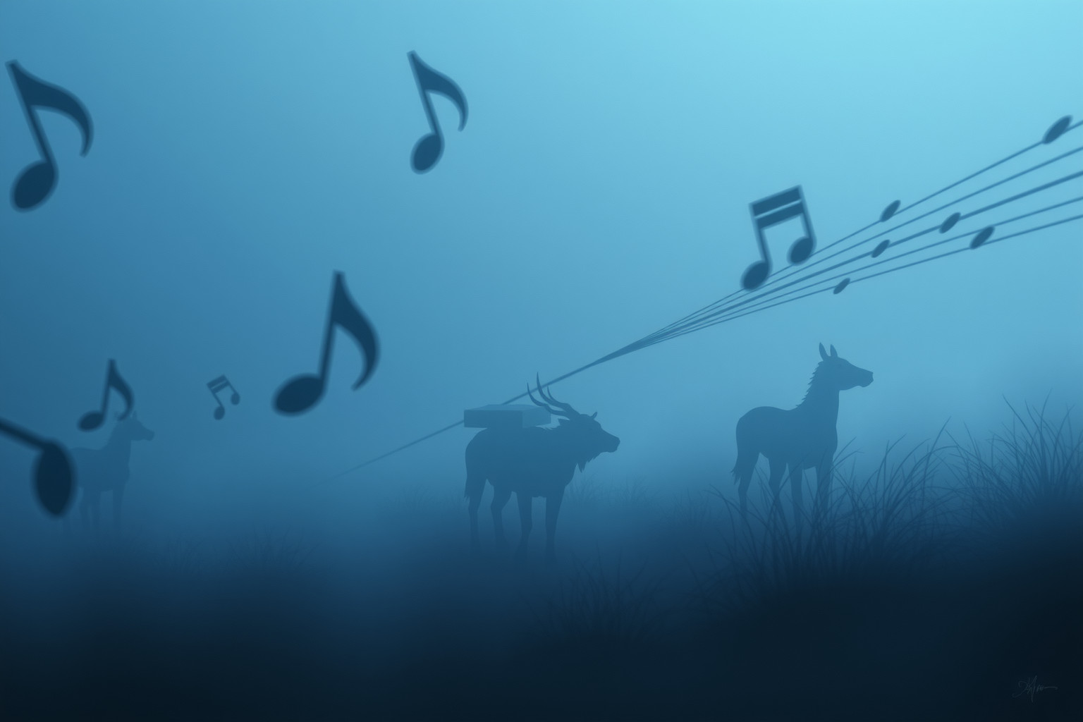 Nel sogno, la musica marziale guida il lutto animale solenne.