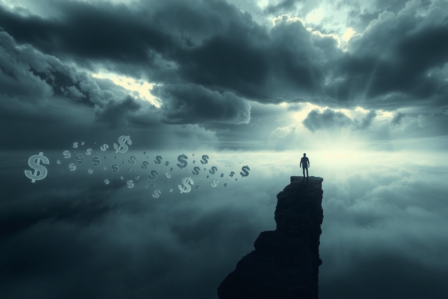 La turbolenza finanziaria nei sogni riflette ansie economiche profonde.