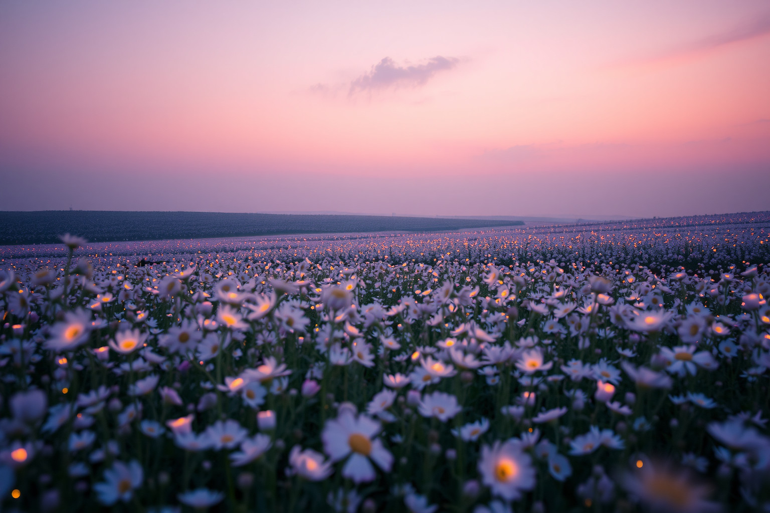 Un campo di fiorellini simboleggia gioia e armonia interiore.