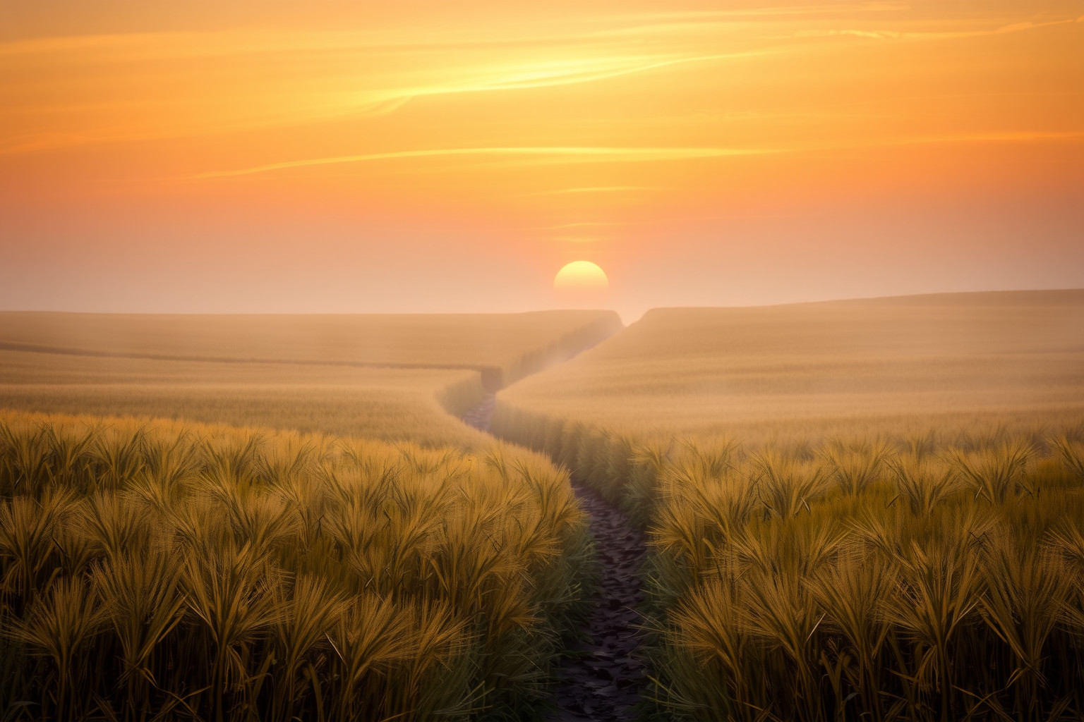 Il sentiero nel campo d'orzo simboleggia scelte e destini futuri.