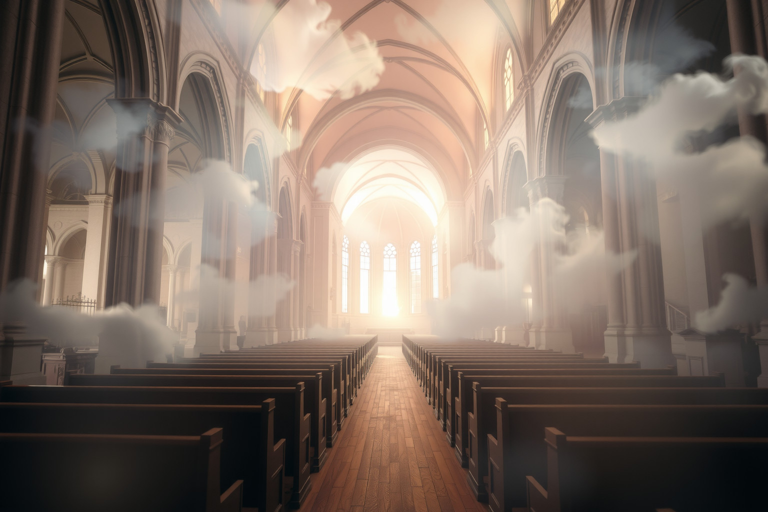 Vedere una basilica vuota simboleggia solitudine spirituale e riflessione interna.