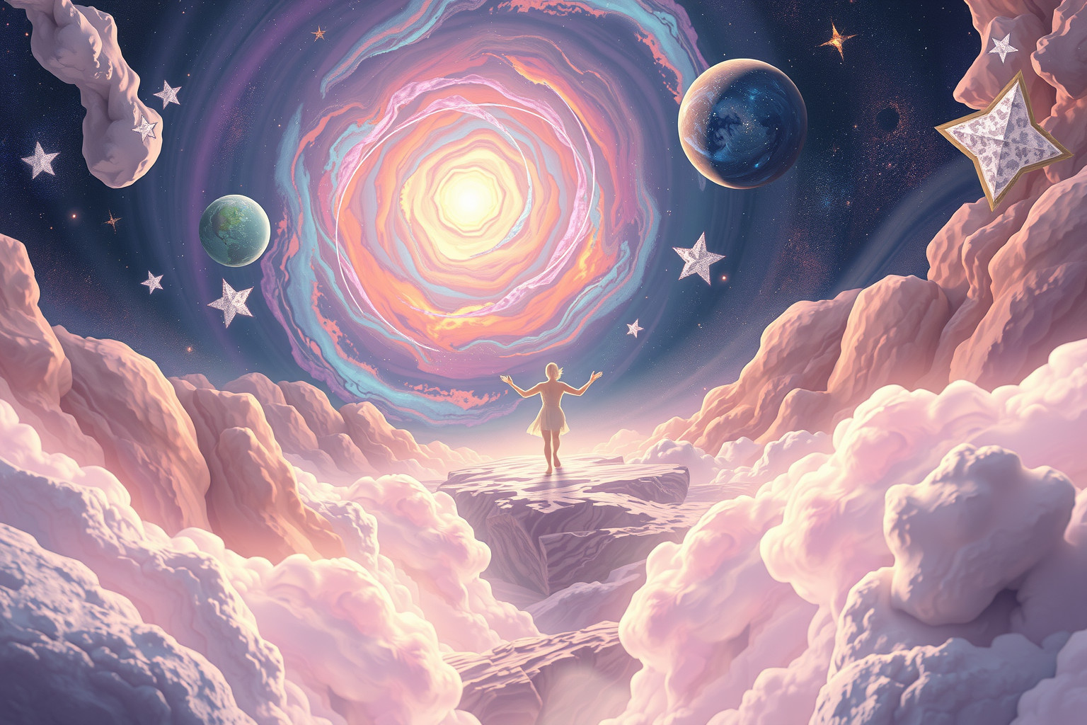 Viaggiare nello spazio simboleggia libertà e infiniti orizzonti mentali.