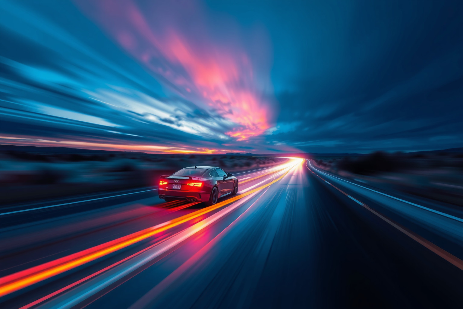 Accelerare in auto sportiva simboleggia libertà e pura adrenalina.