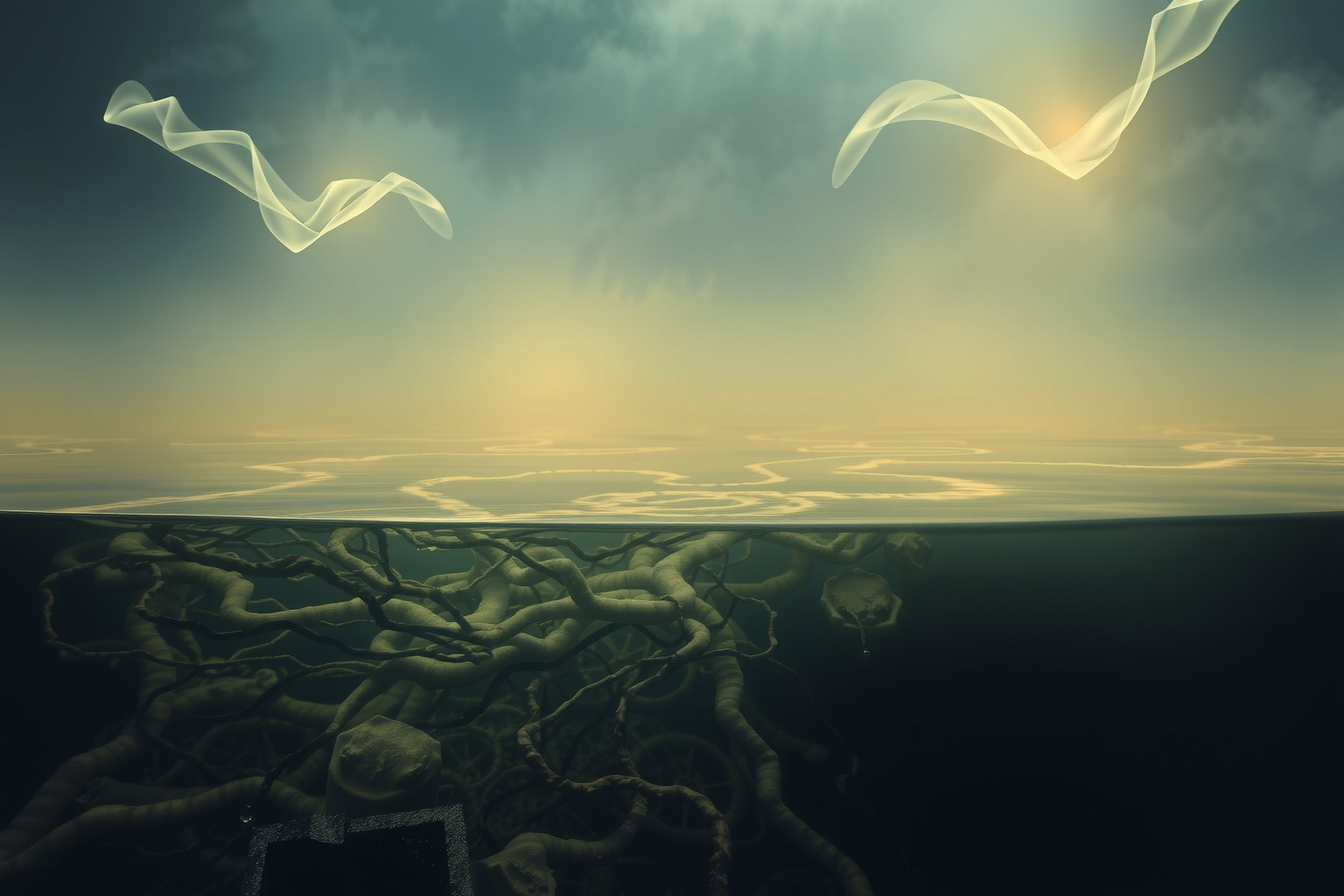 Le acque reflue simboleggiano emozioni represse e conflitti interiori.