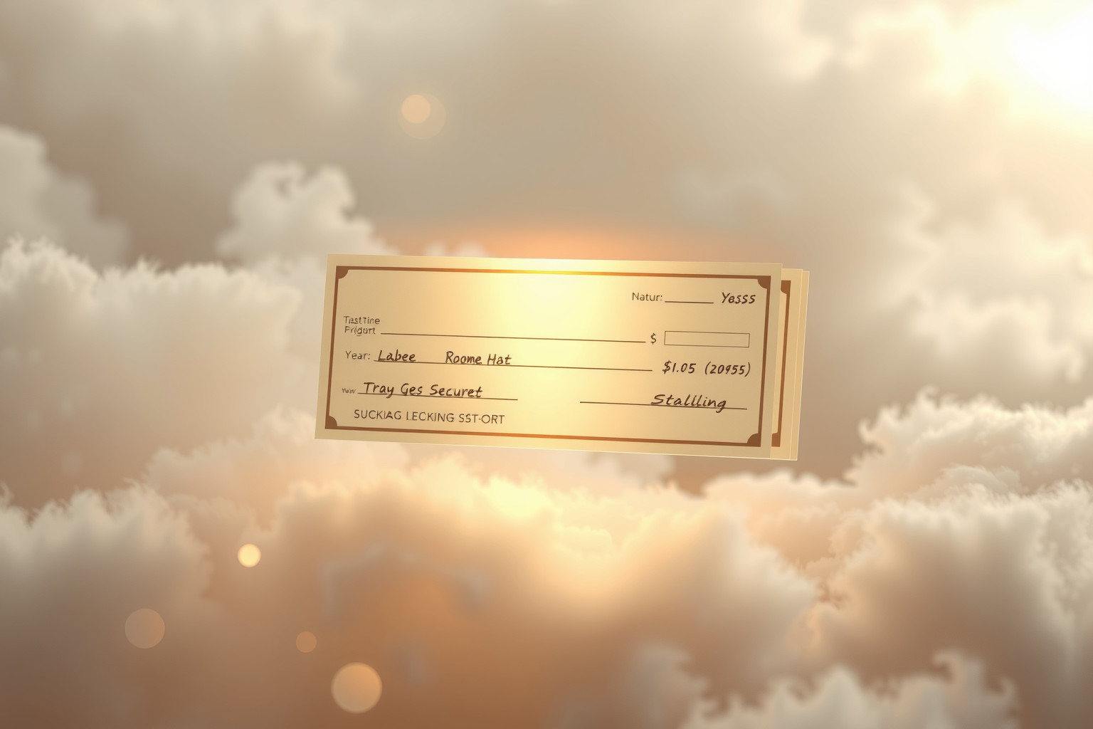 L’assegno bancario nei sogni simboleggia sicurezza e prosperità finanziaria.