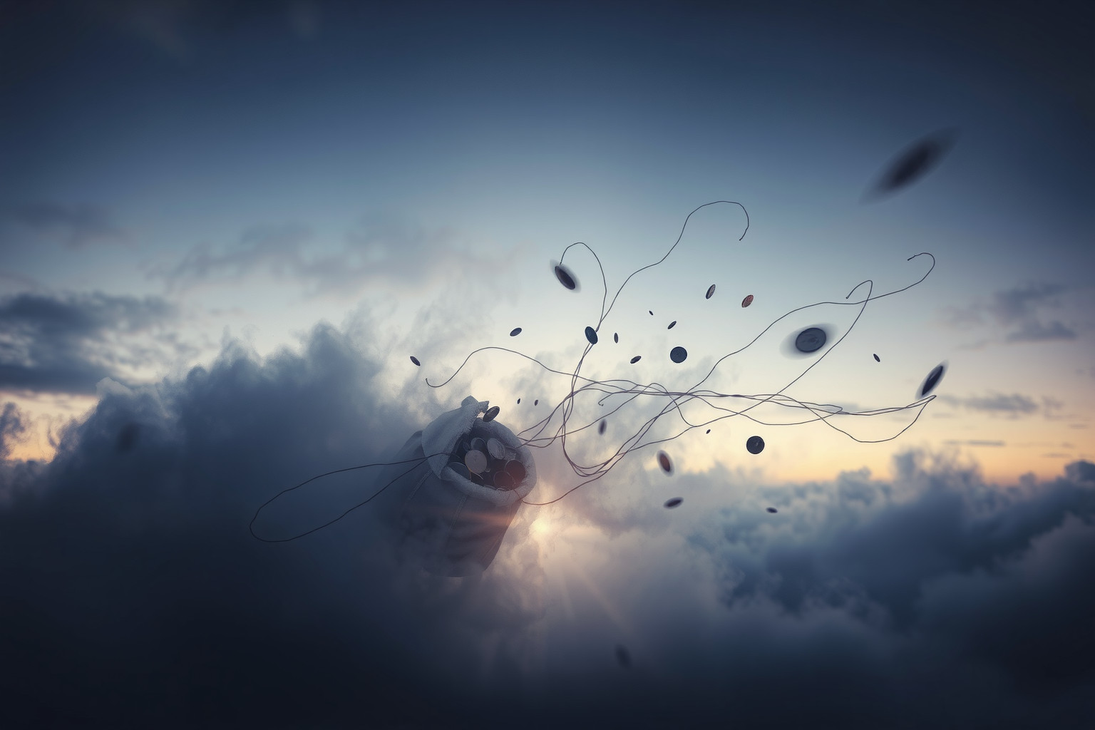 I buchi nelle tasche simboleggiano vulnerabilità economica e insicurezza.