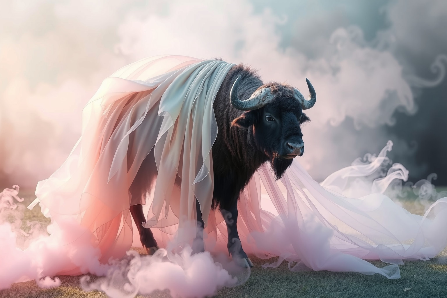 Sognare un bufalo vestito simboleggia forza mascherata e trasformazione.