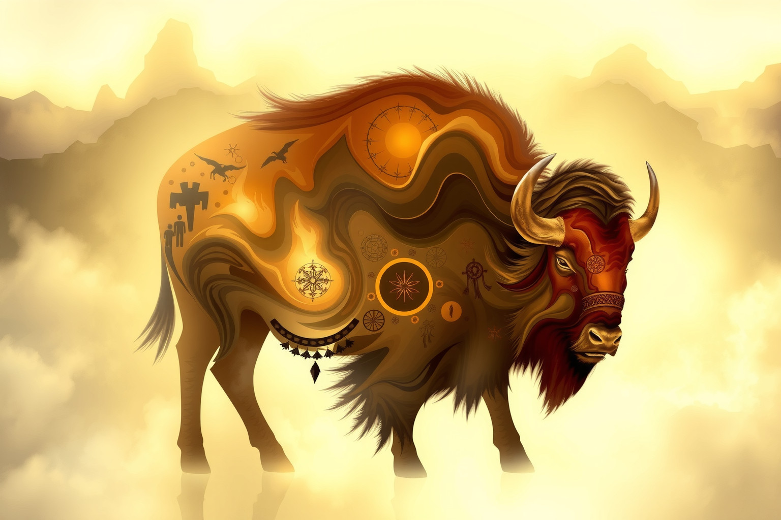 Il bufalo simboleggia forza e resilienza in molte culture diverse.