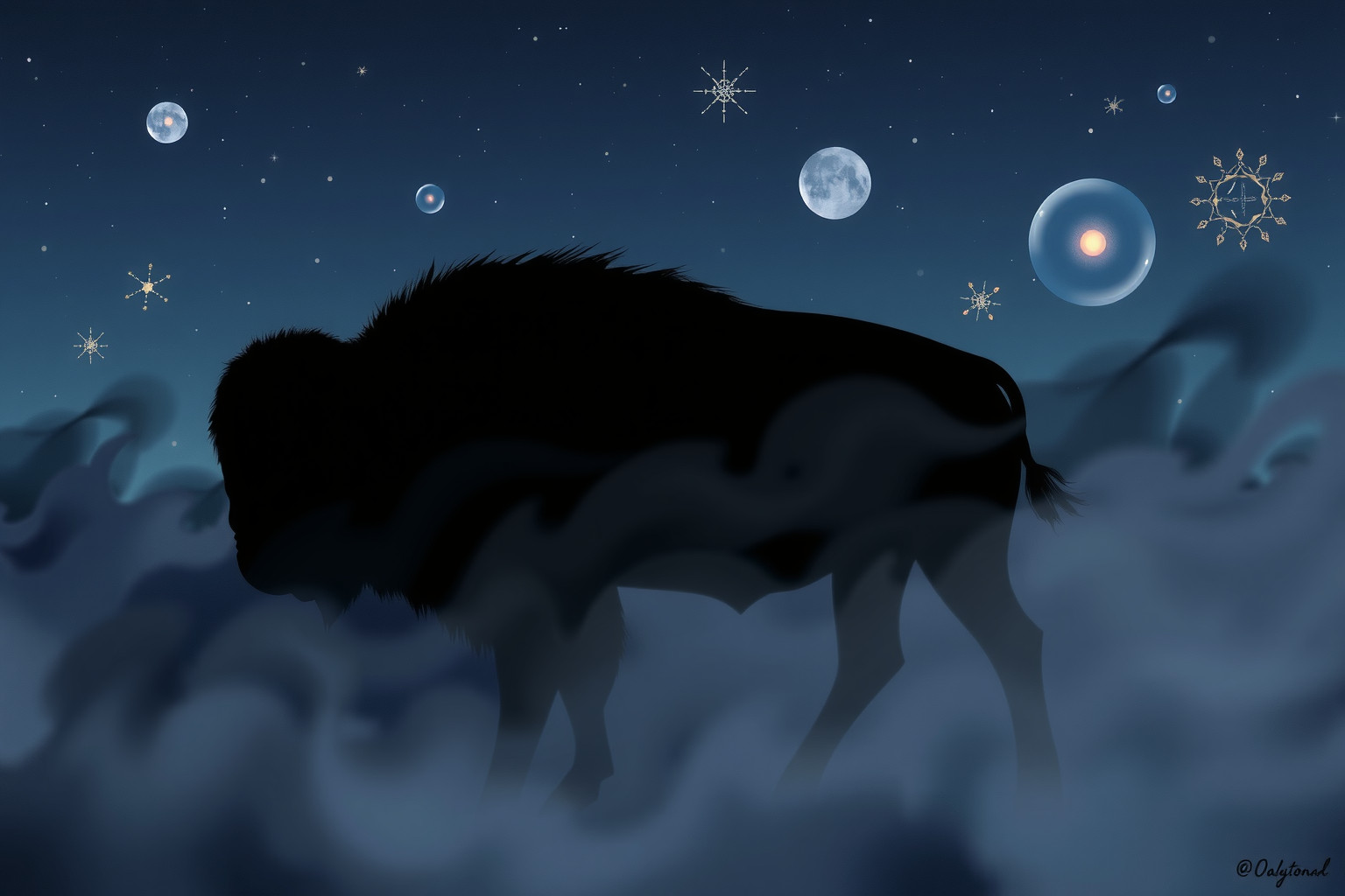 Il bufalo nero nei sogni simboleggia forza e mistero nascosto.