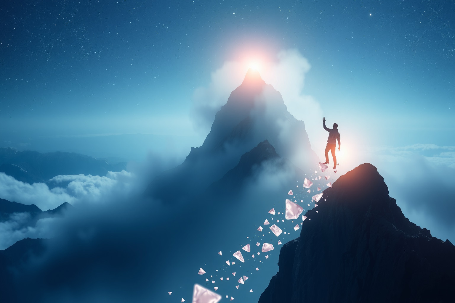 Cadere durante la scalata simboleggia paura profonda di fallire.