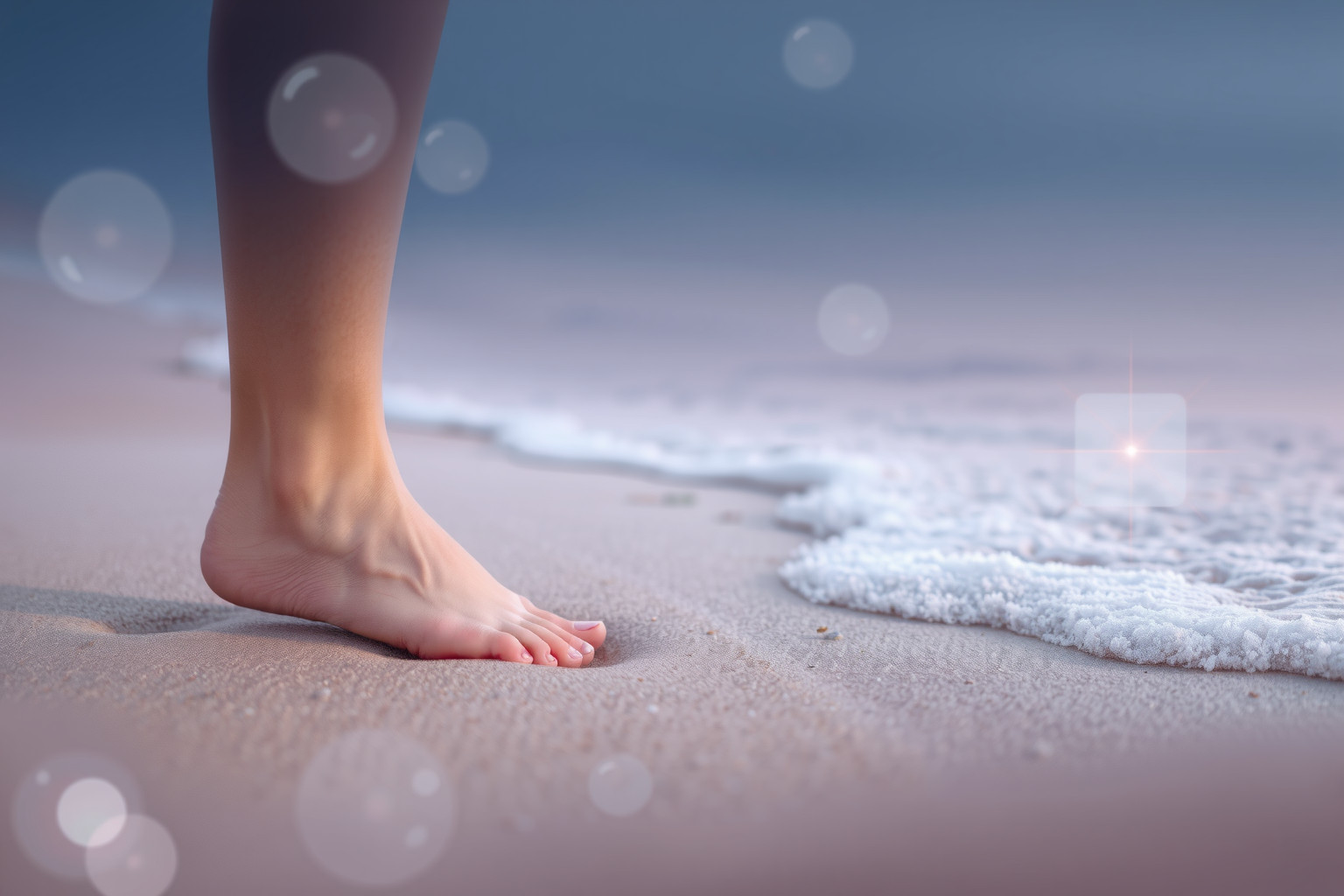 Camminare scalzi sulla sabbia connette anima e natura profondamente.