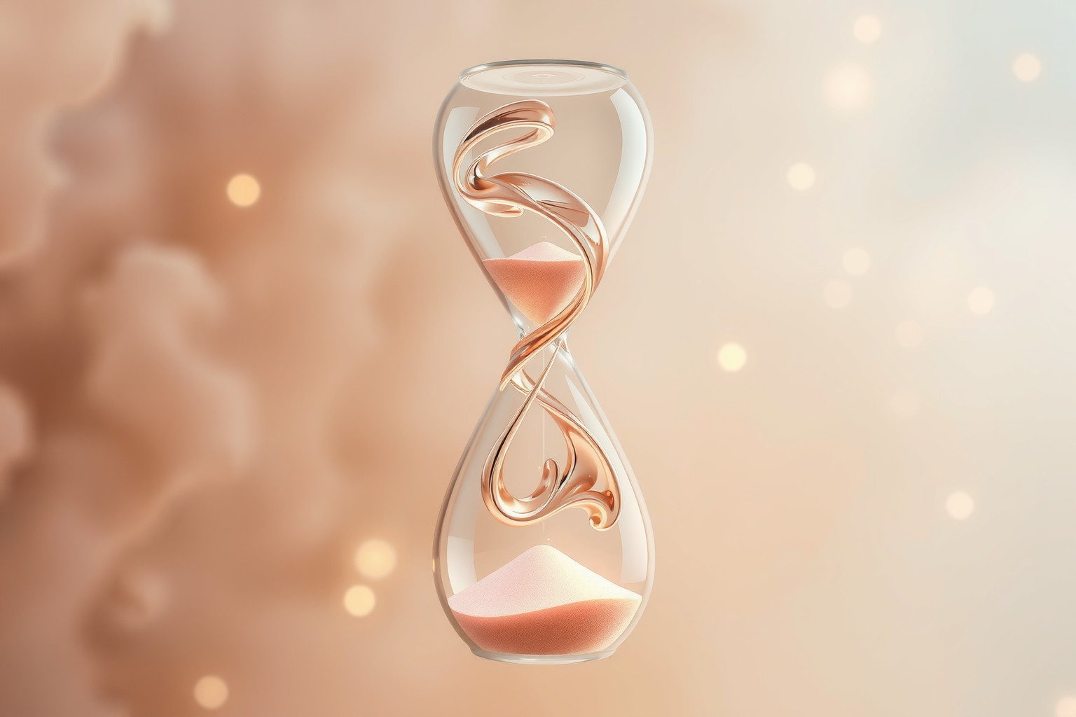 La clessidra colorata simboleggia le sfumature del tempo vitale.