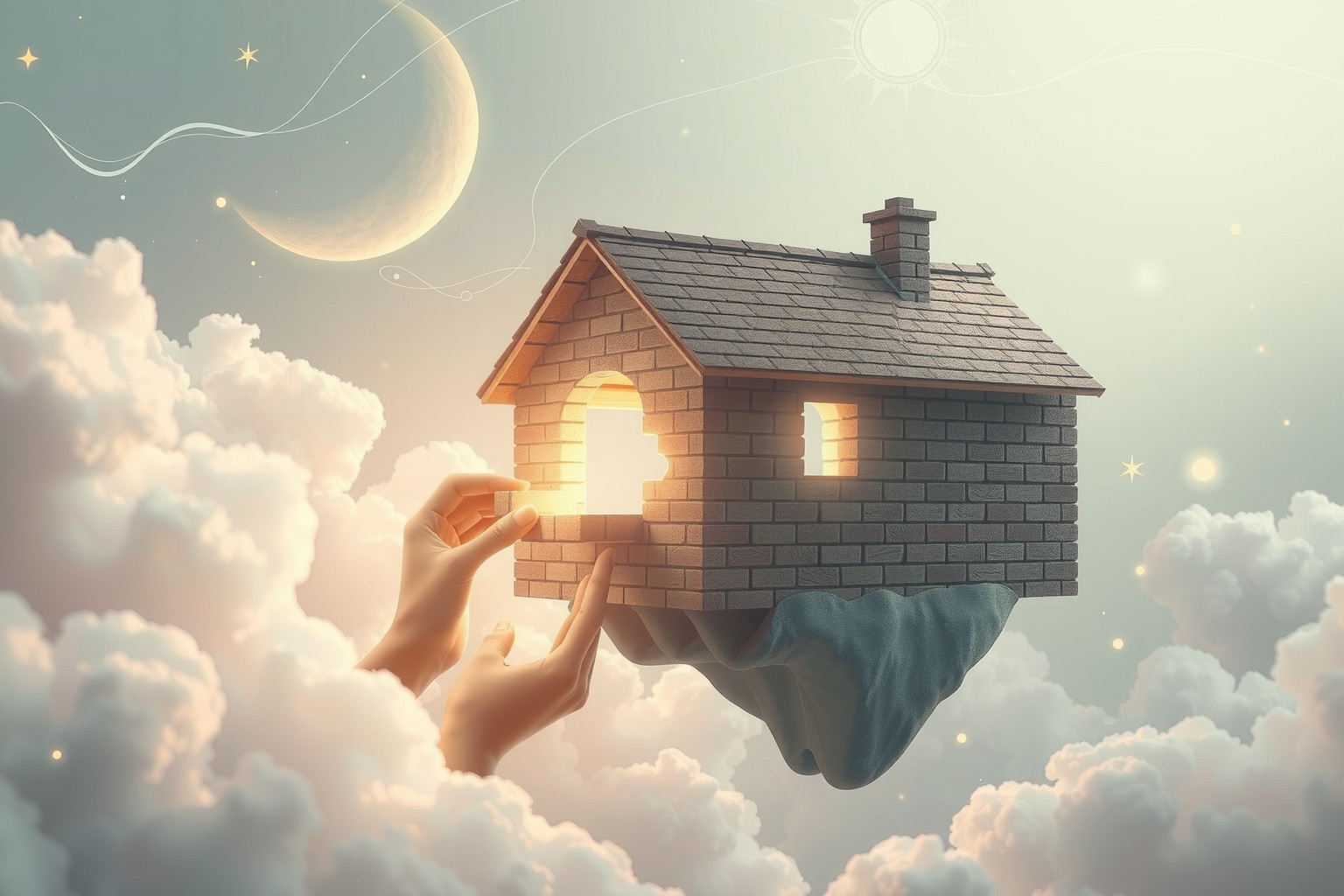 Costruire una casa di mattoni nei sogni rappresenta stabilità e sicurezza.