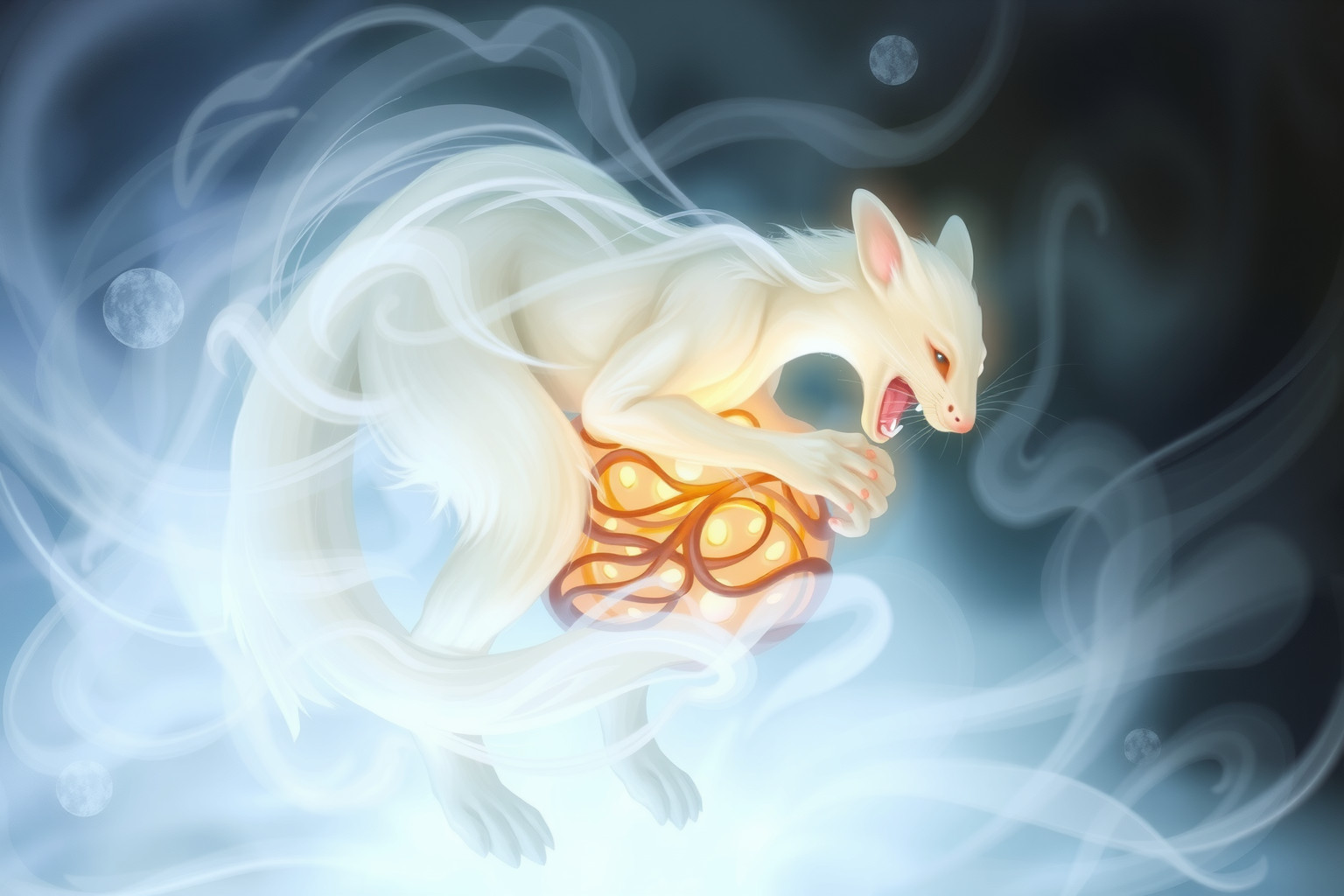 L’ermellino che morde simboleggia rabbia e voglia di libertà.