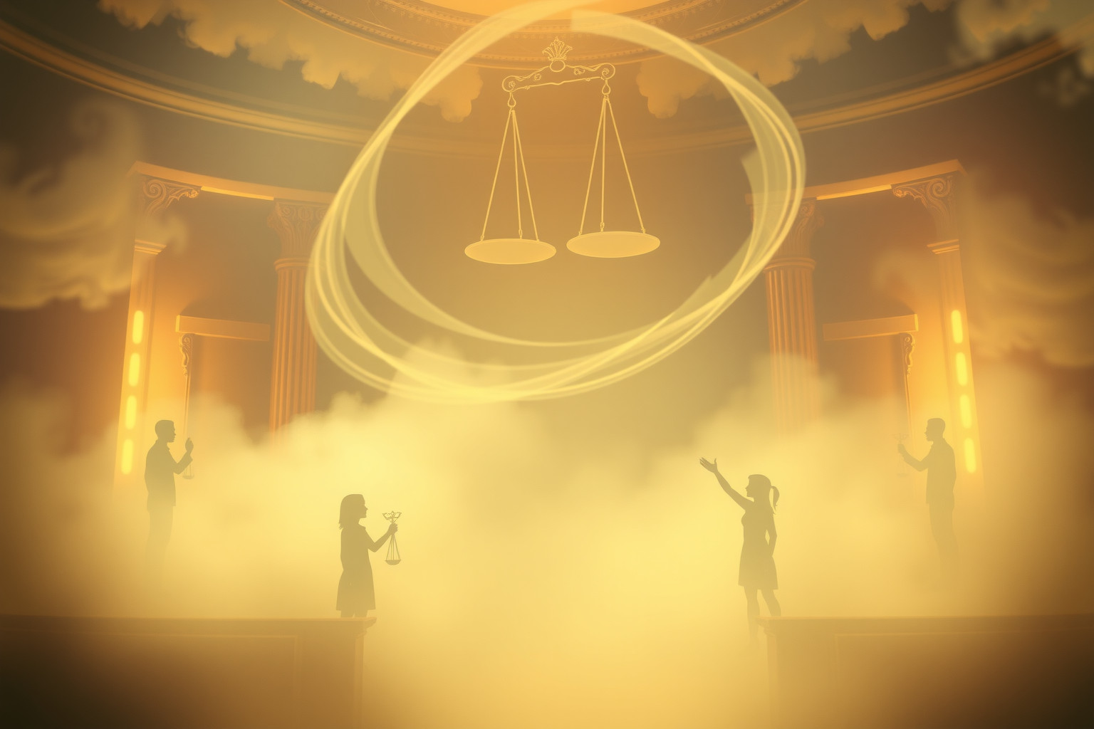 Sognare un tribunale riflette conflitti interiori e giustizia personale.