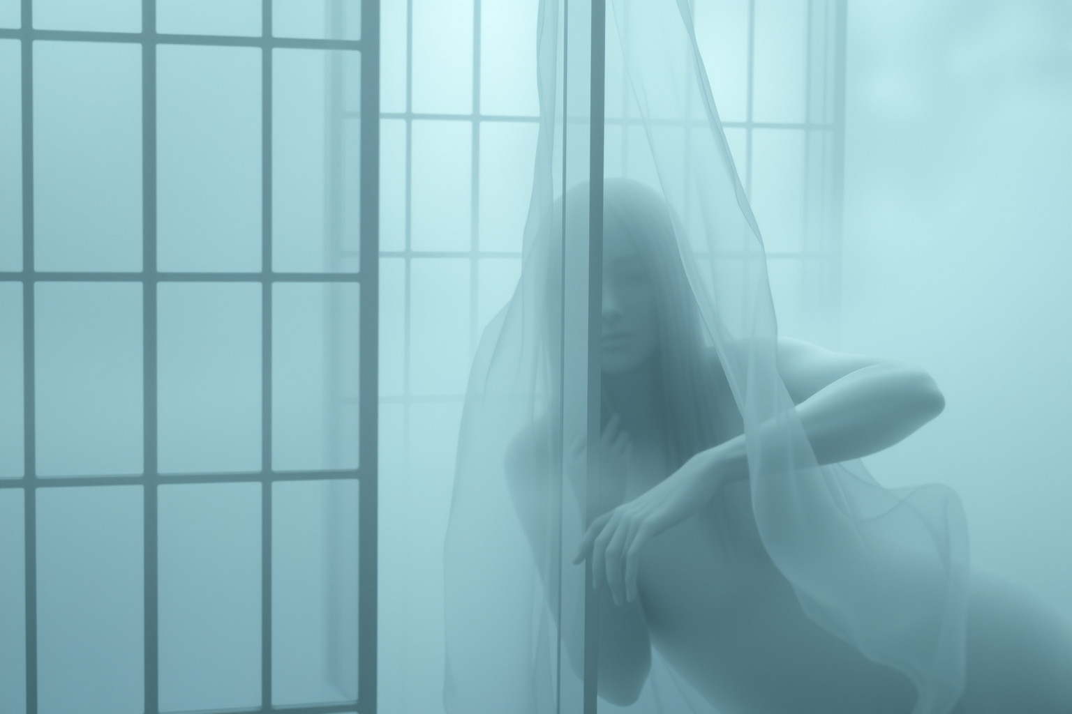 Il graticcio simboleggia prigionia mentale e controllo repressivo.