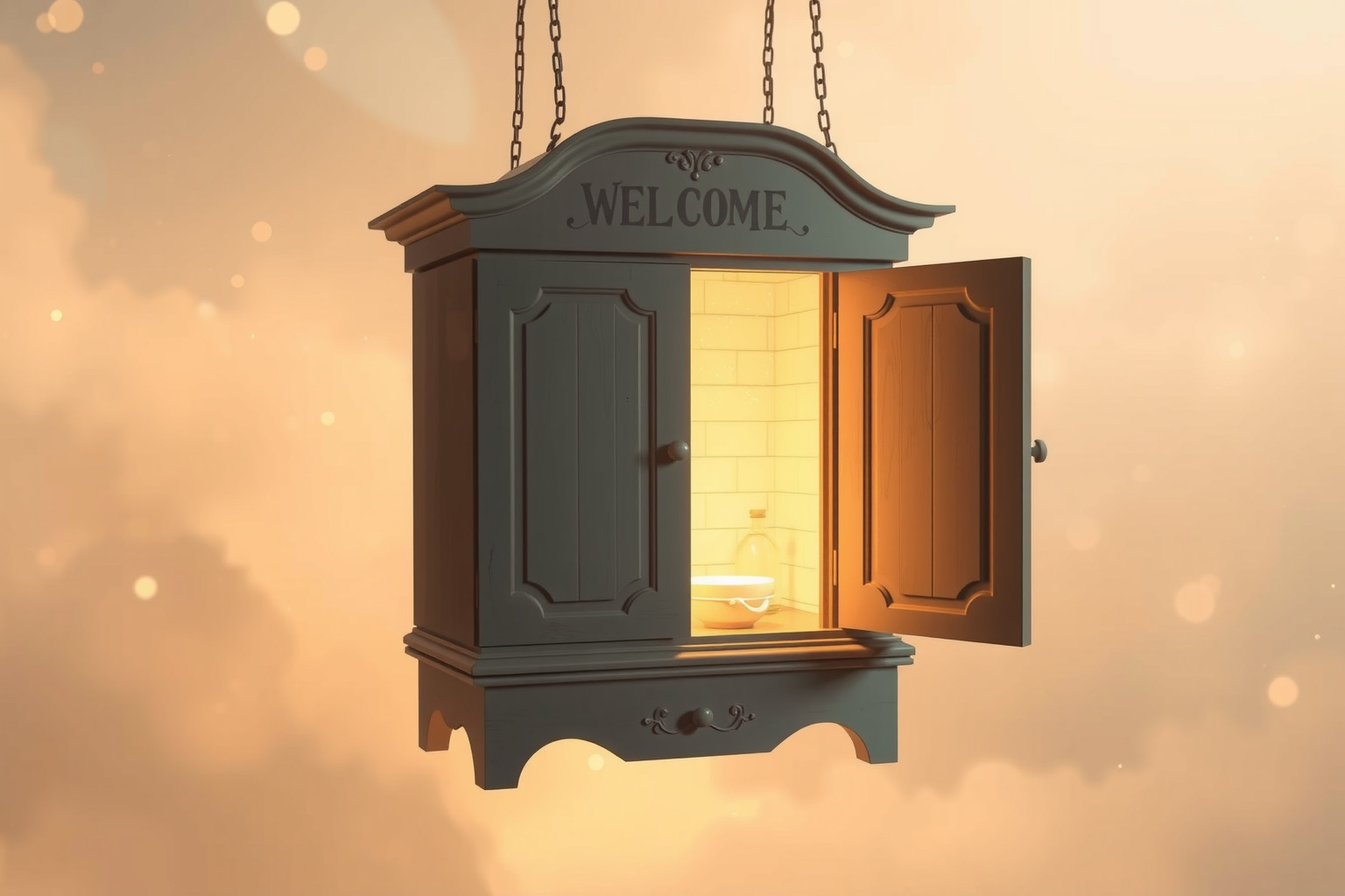 Il pensile simboleggia un rifugio segreto di sicurezza interiore.