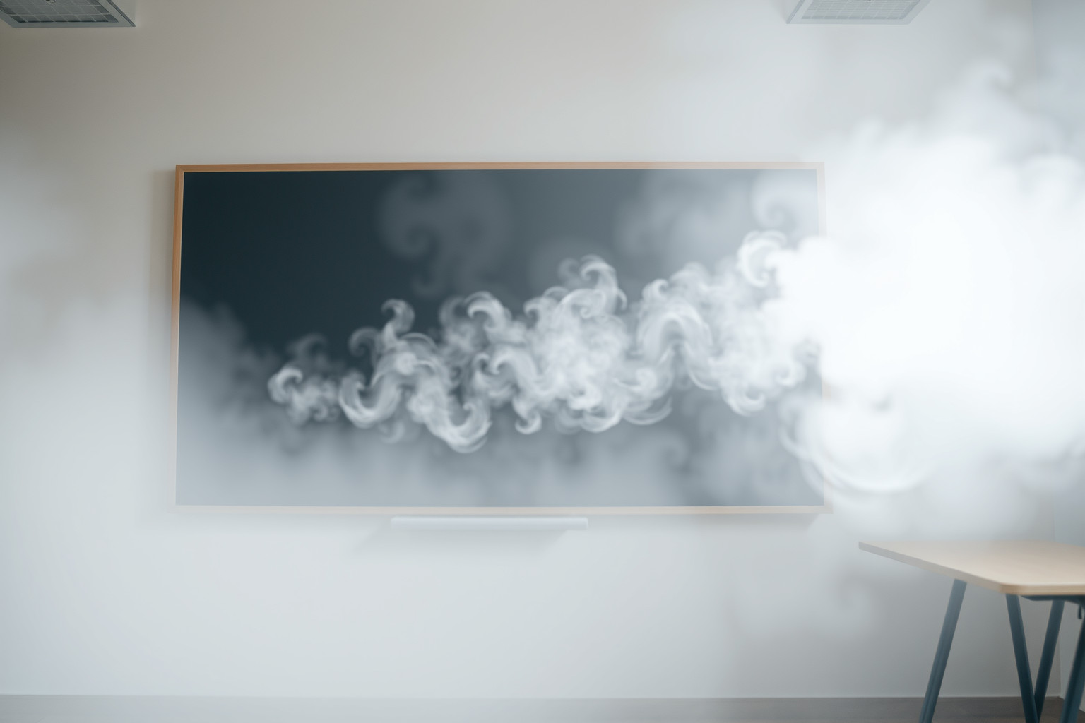 Una lavagna sporca simboleggia mente confusa e informazioni oscure.