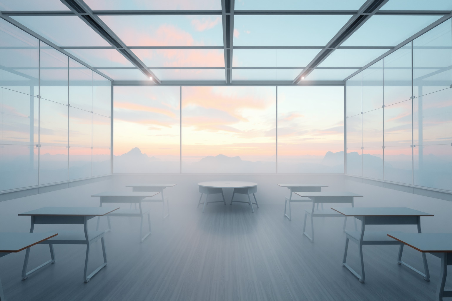 L'aula panoramica simboleggia nuove prospettive e speranze future.