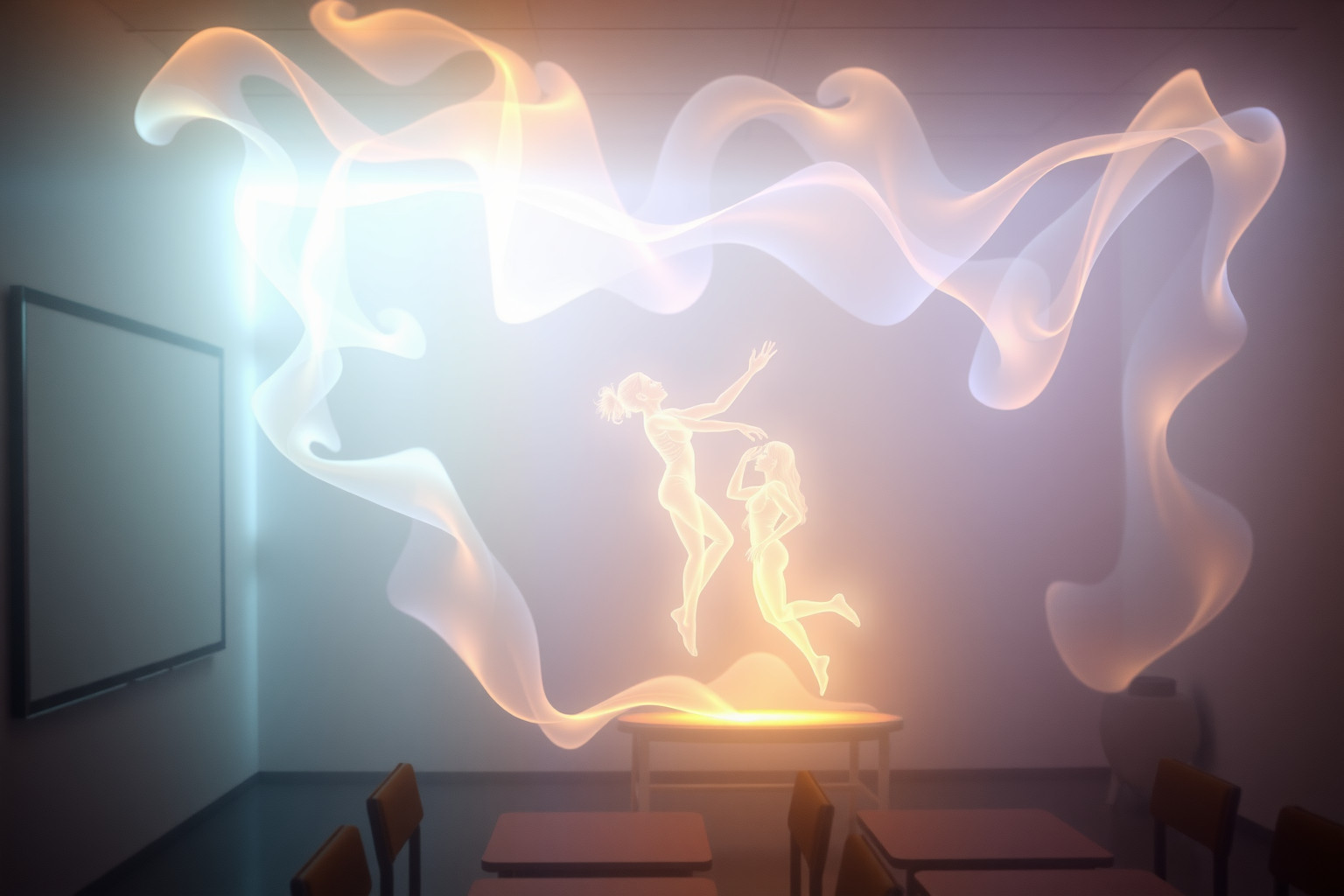 L'aula trasformata riflette il percorso interiore di crescita personale.