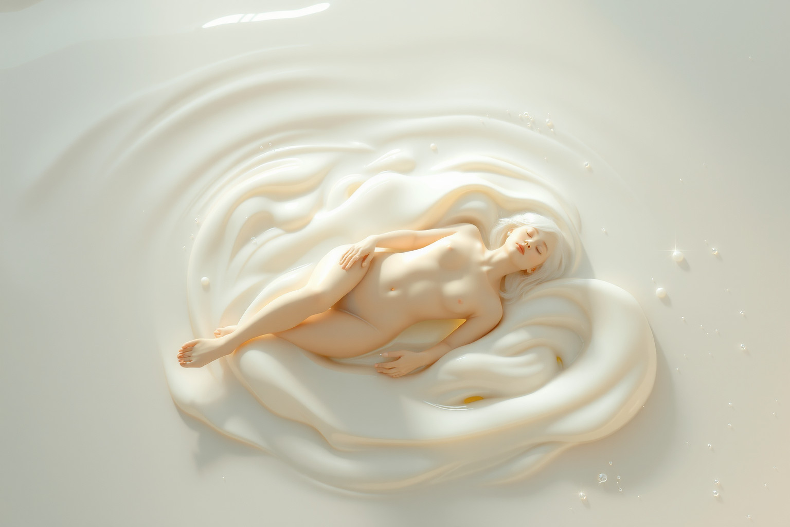 Nuotare nel latte simboleggia piacere sensuale e rigenerante relax.