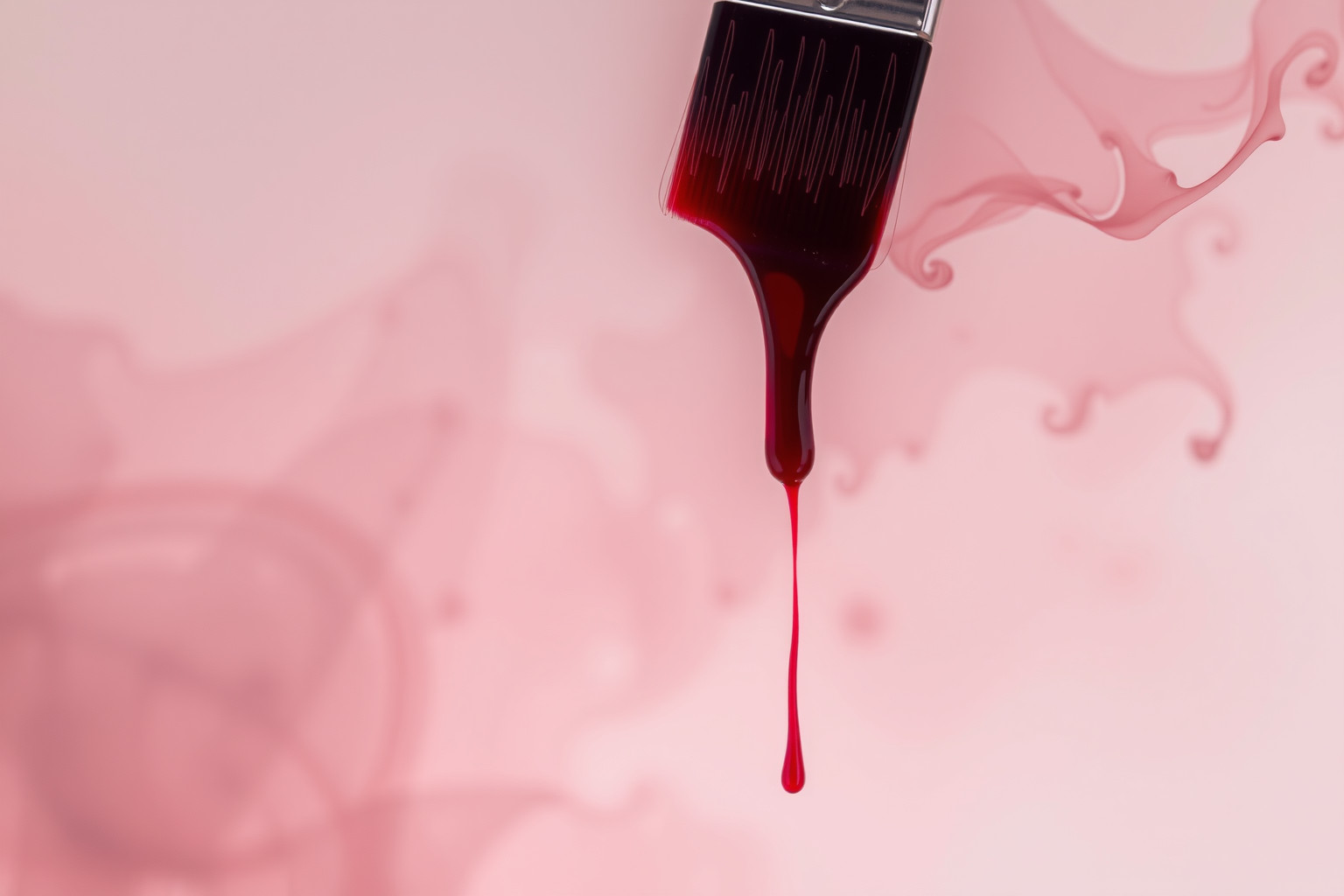 Il pennello che sanguina simboleggia dolore emotivo nascosto e ferite interiori.