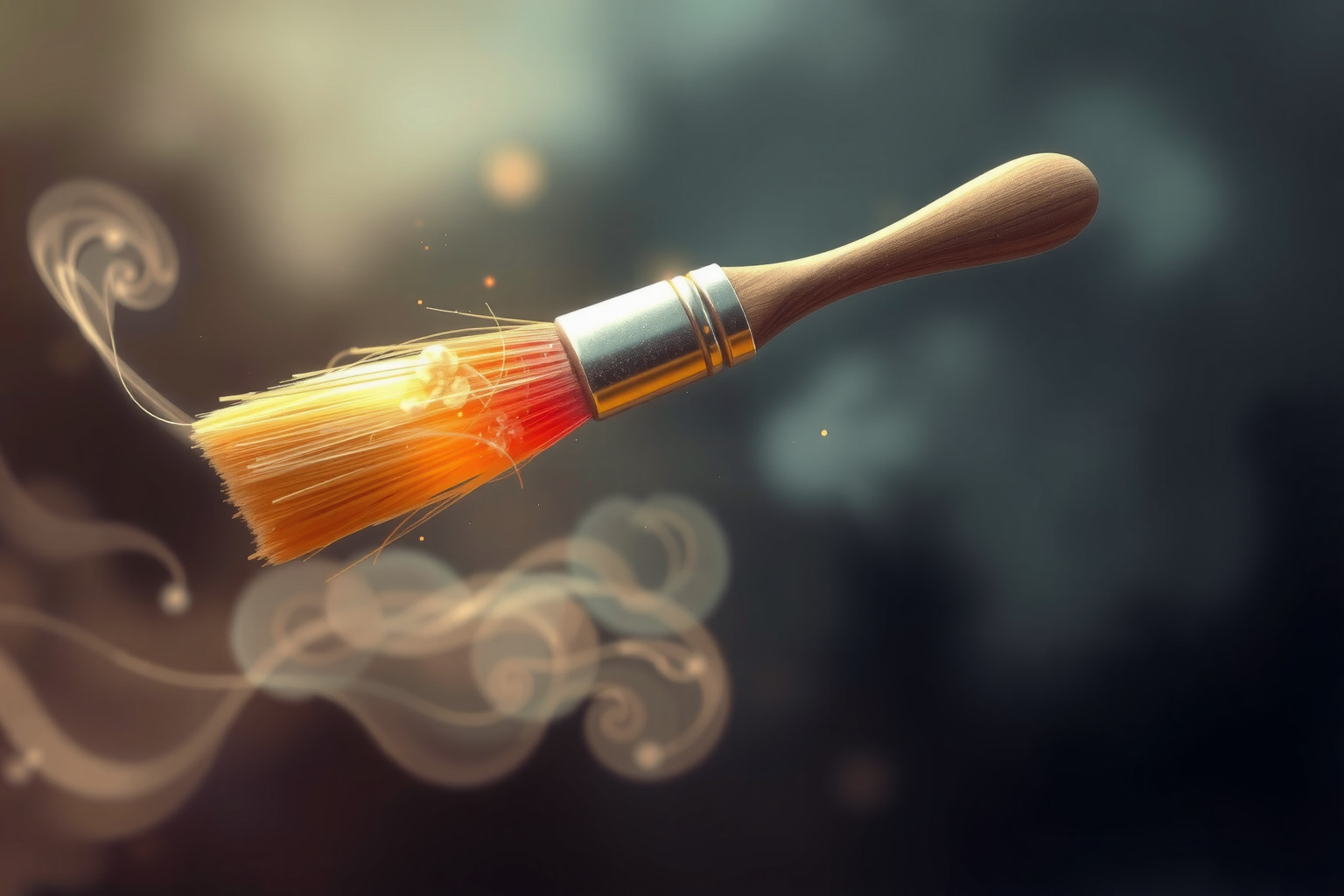 Il pennello rotto simboleggia la frustrazione nel processo creativo.