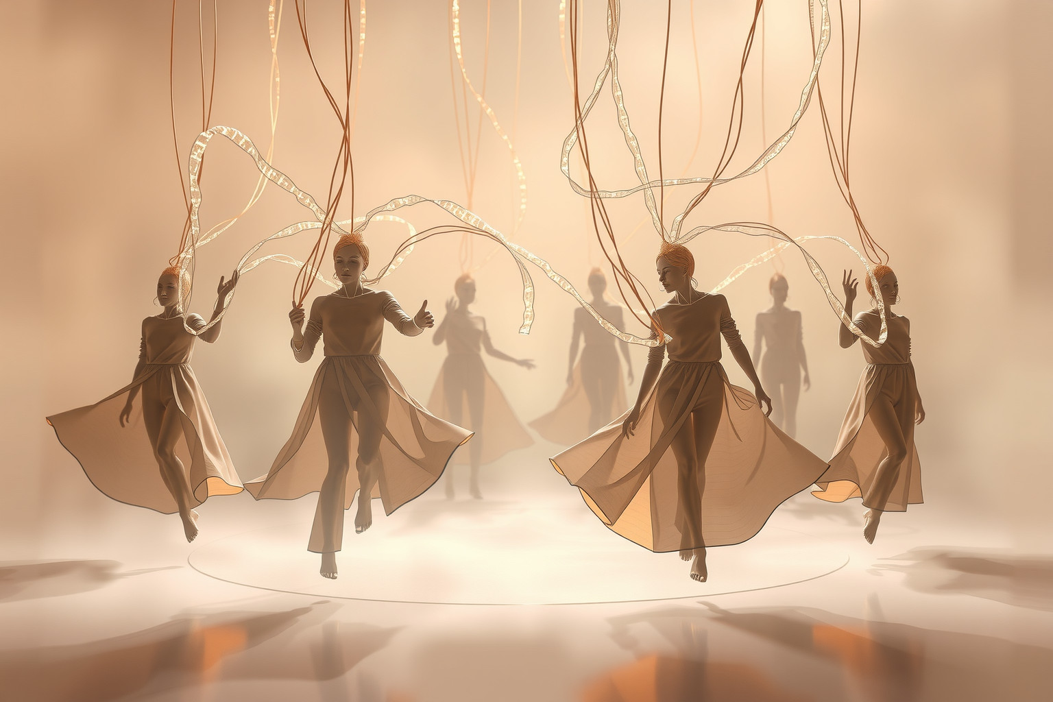 Rimbalzare in gruppo simboleggia collaborazione e sfide sociali equilibrate.