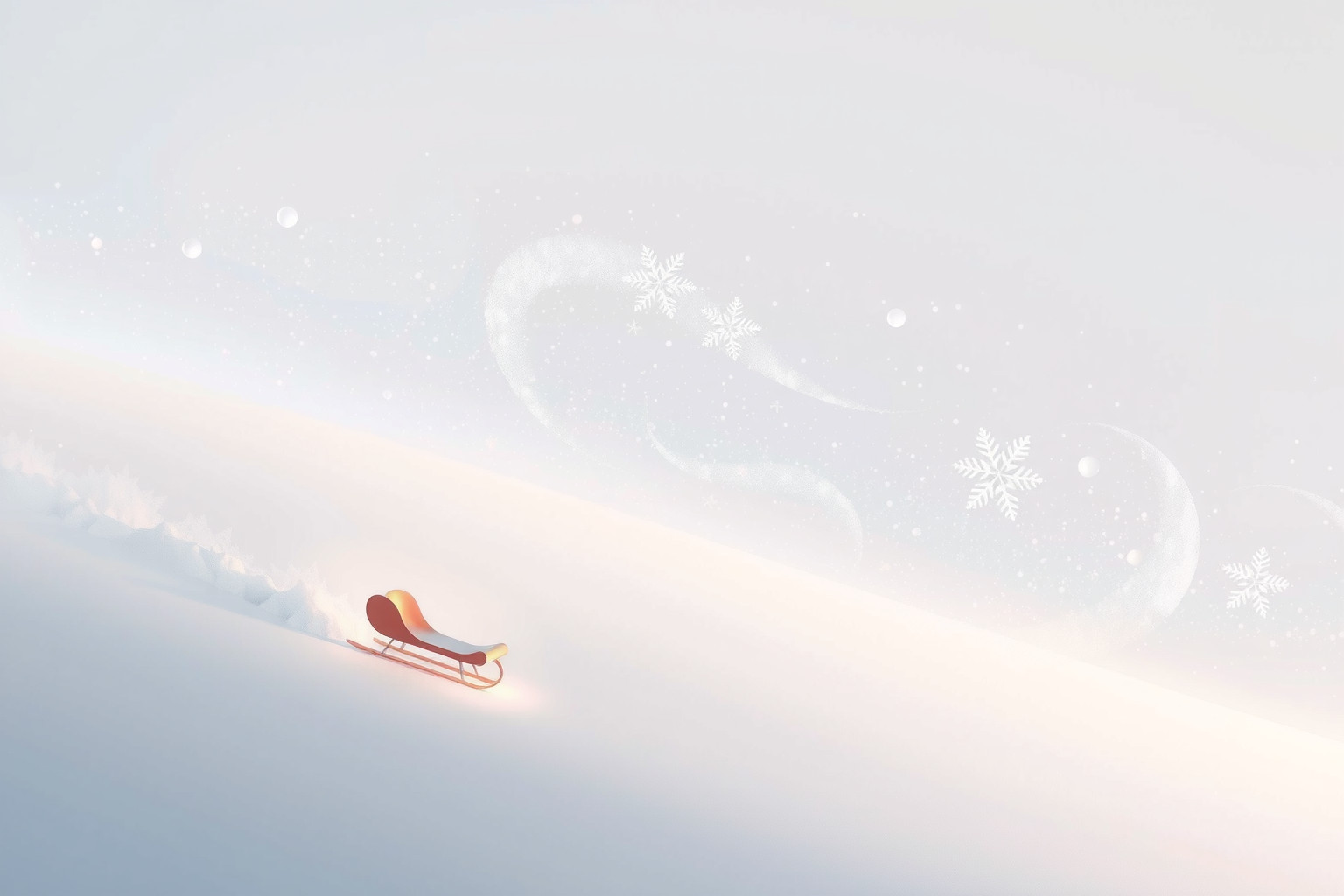 Slittare su neve fresca evoca serenità e rinascita interiore profonda.