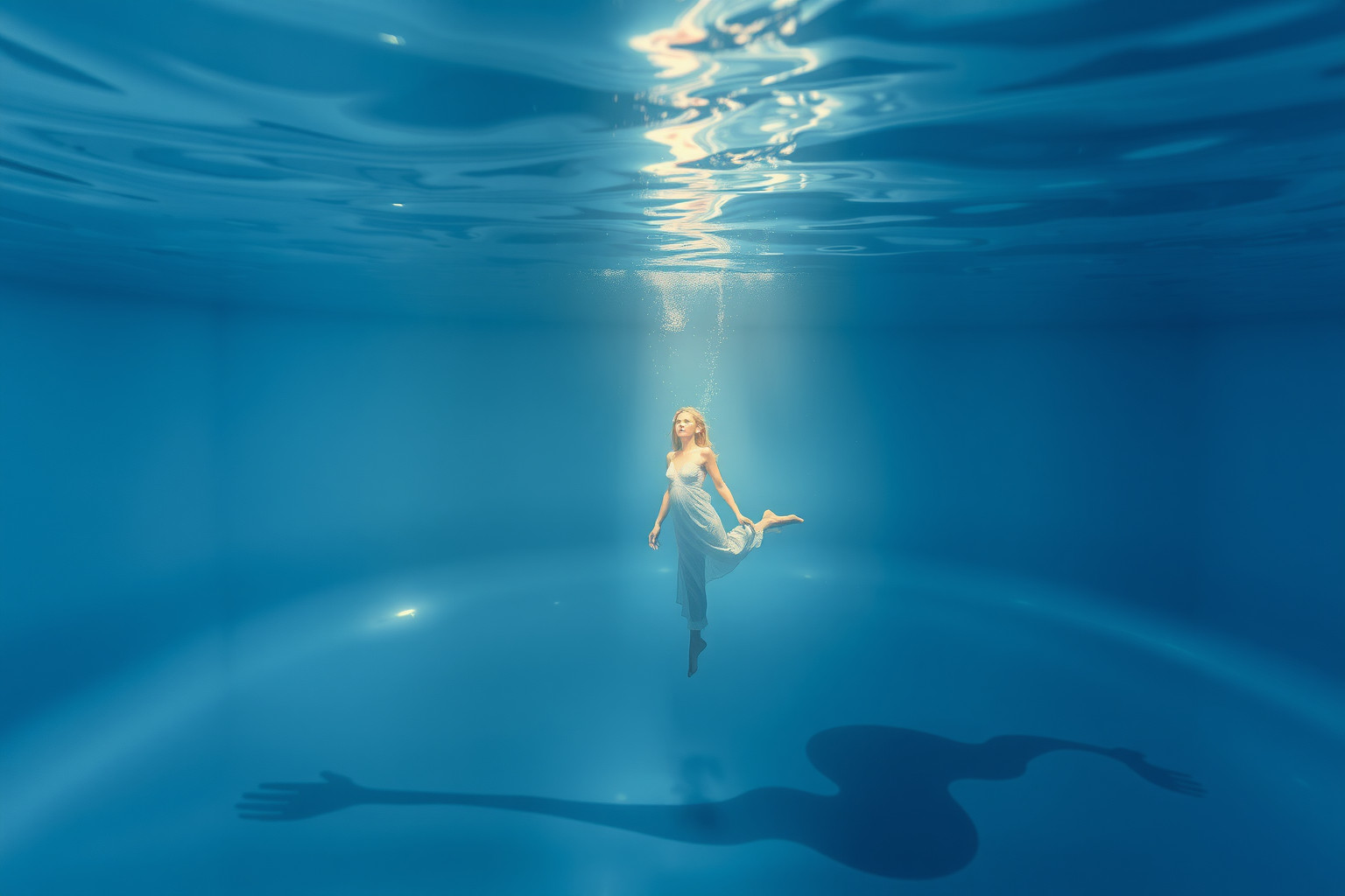 Sognare di smarrirsi sott'acqua riflette paure interiori profonde.