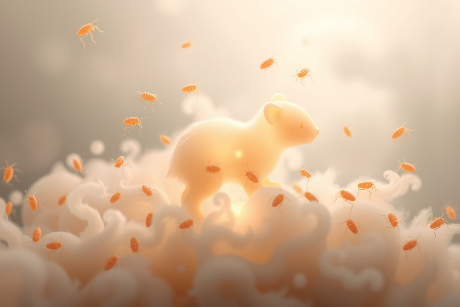 Sognare acari sugli animali riflette ansie per la loro salute.