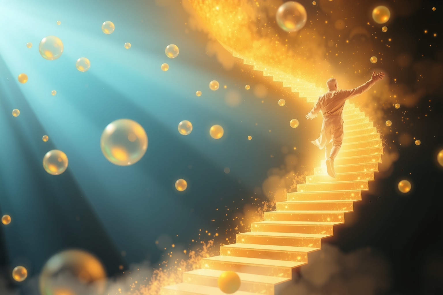 Sognare di ascendere simboleggia successo inatteso e prosperità imminente.