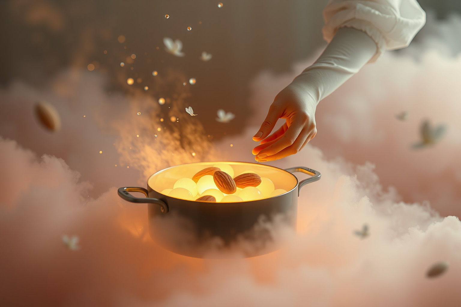 Sognare mandorle in cucina simboleggia creatività e prosperità futura.