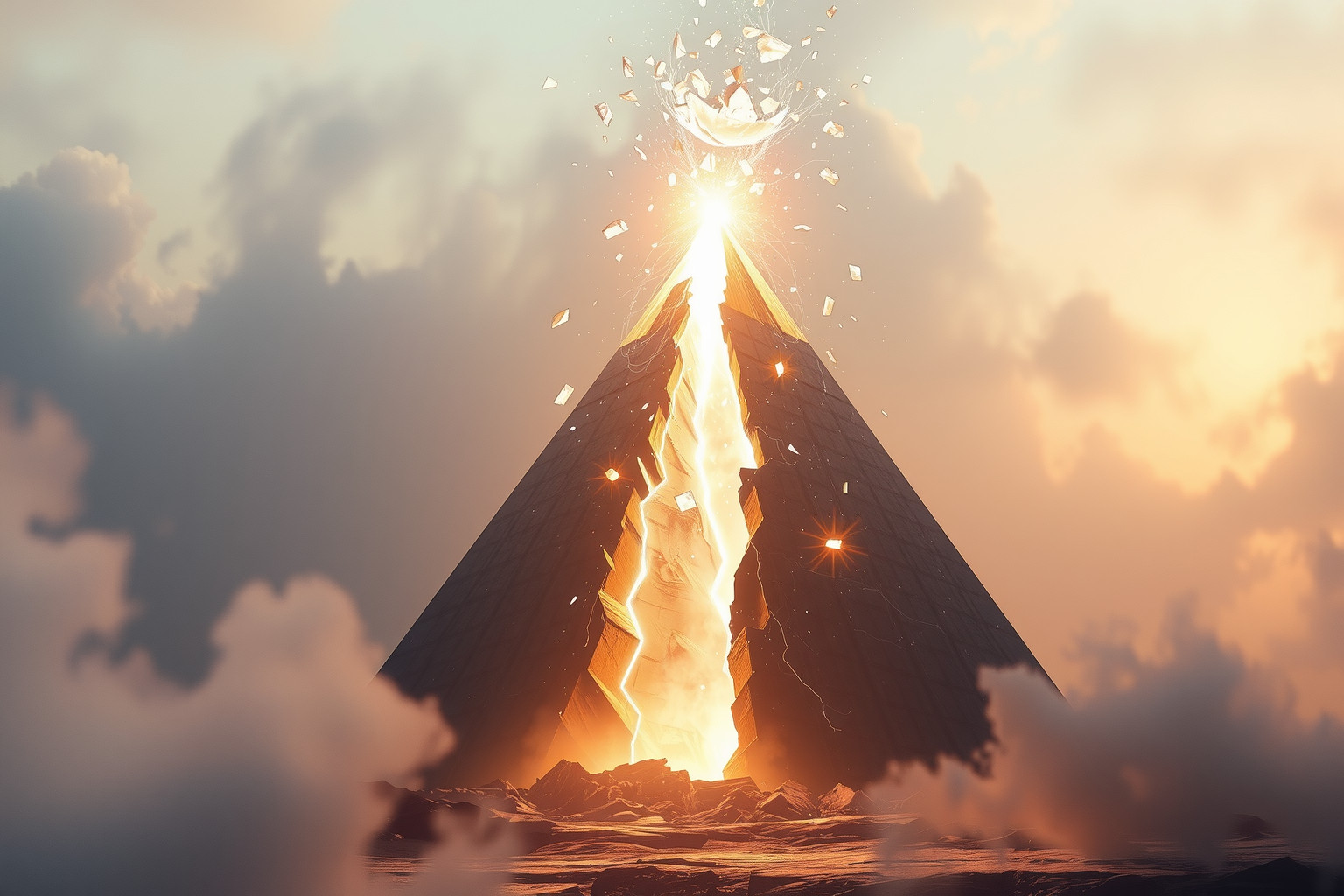 Sognare di distruggere una piramide simboleggia rivoluzione personale profonda.