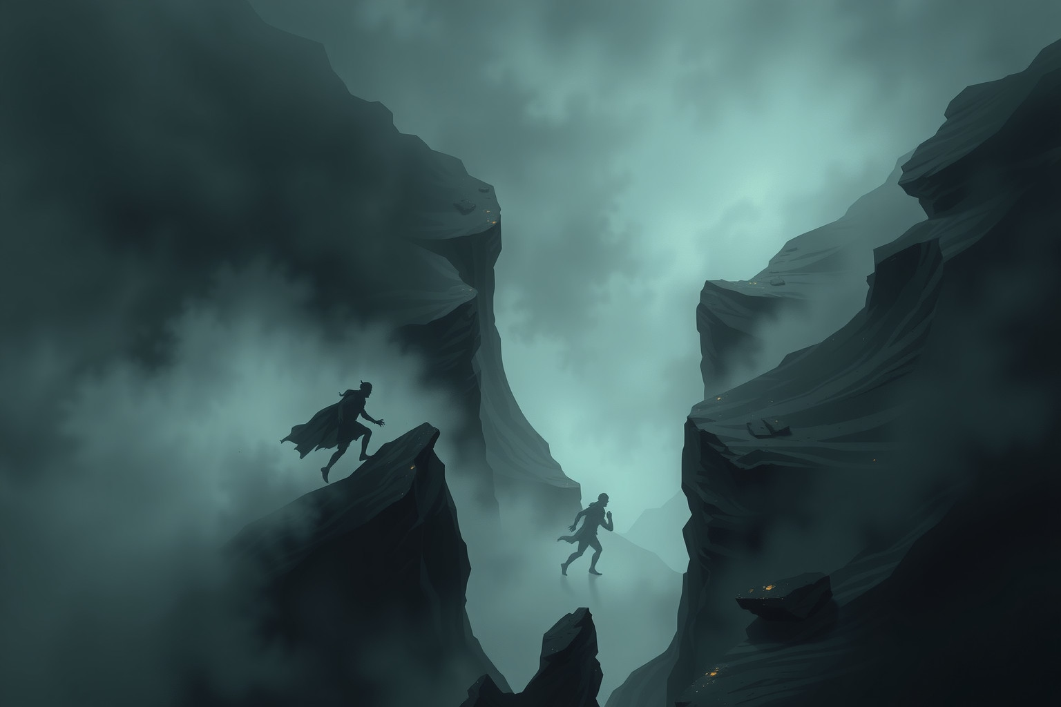 Sognare una ravina inseguiti riflette paure interiori profonde.