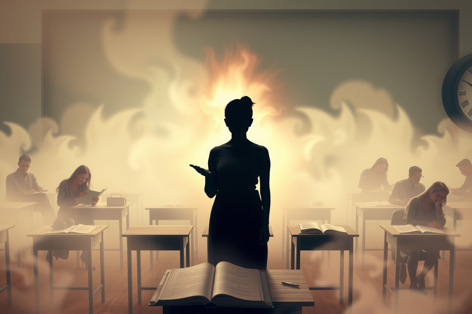 Sognare insegnante sorvegliante riflette controllo e responsabilità interiori.