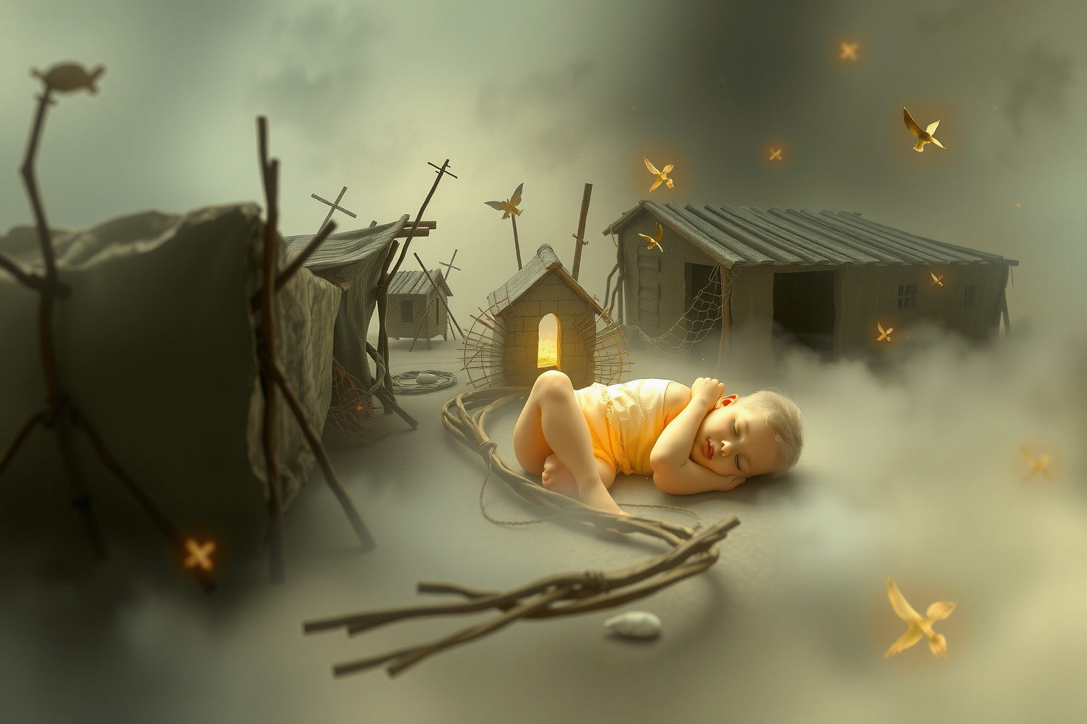 Sognare malattia in baraccopoli riflette insicurezza e vulnerabilità interiori.