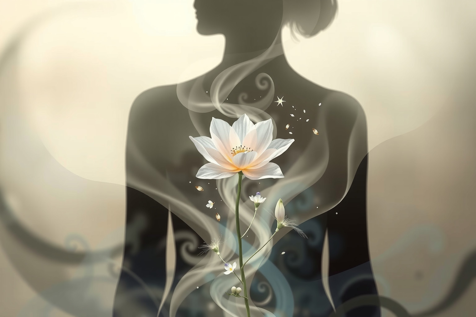 Sognare fiori d'argento simboleggia armonia tra sé e natura.