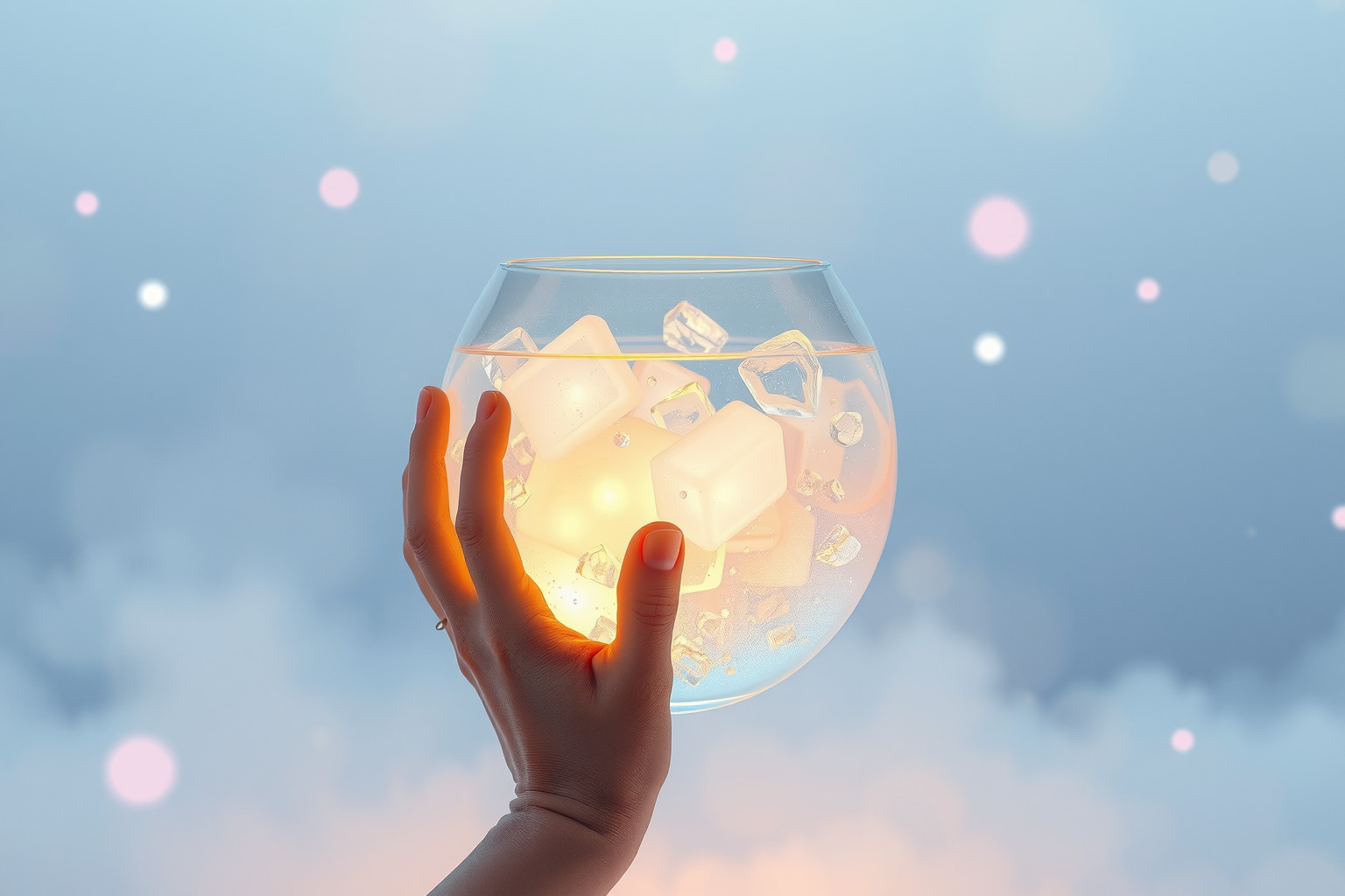 Sognare di mescolare con ghiaccio indica pace interiore e autocontrollo.