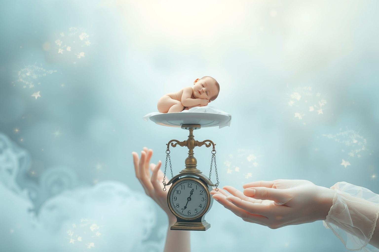 Sognare di pesare un neonato simboleggia nuovi inizi e responsabilità imminenti.