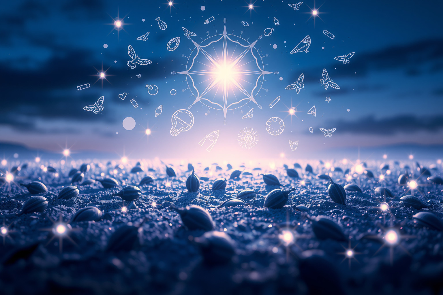 Sognare semi indaco simboleggia crescita spirituale e idee innovative.