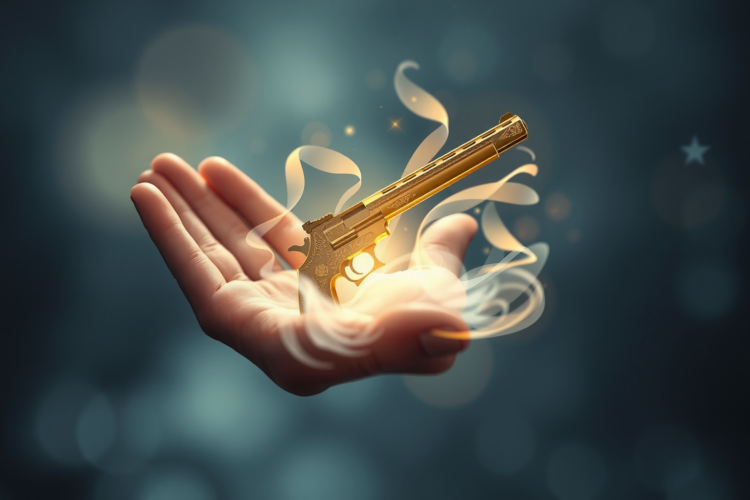 Ricevere un'arma da fuoco in sogno simboleggia potere nascosto.