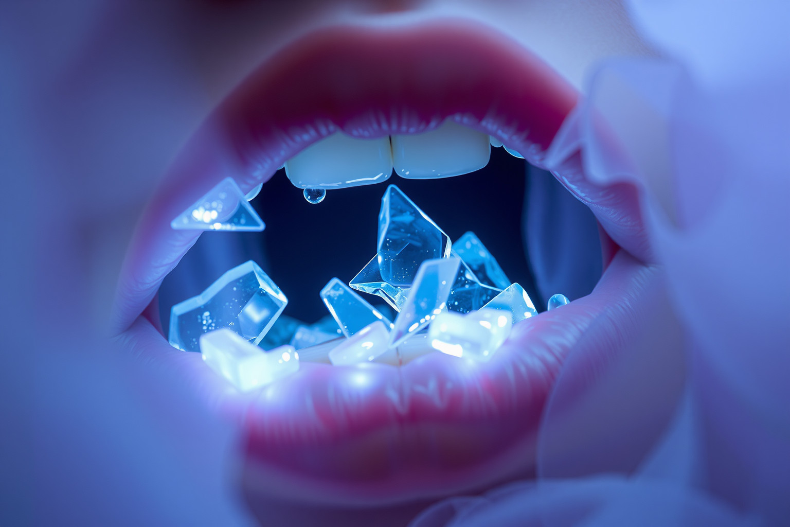 Sognare schegge di vetro in bocca simboleggia difficoltà comunicative nascoste.