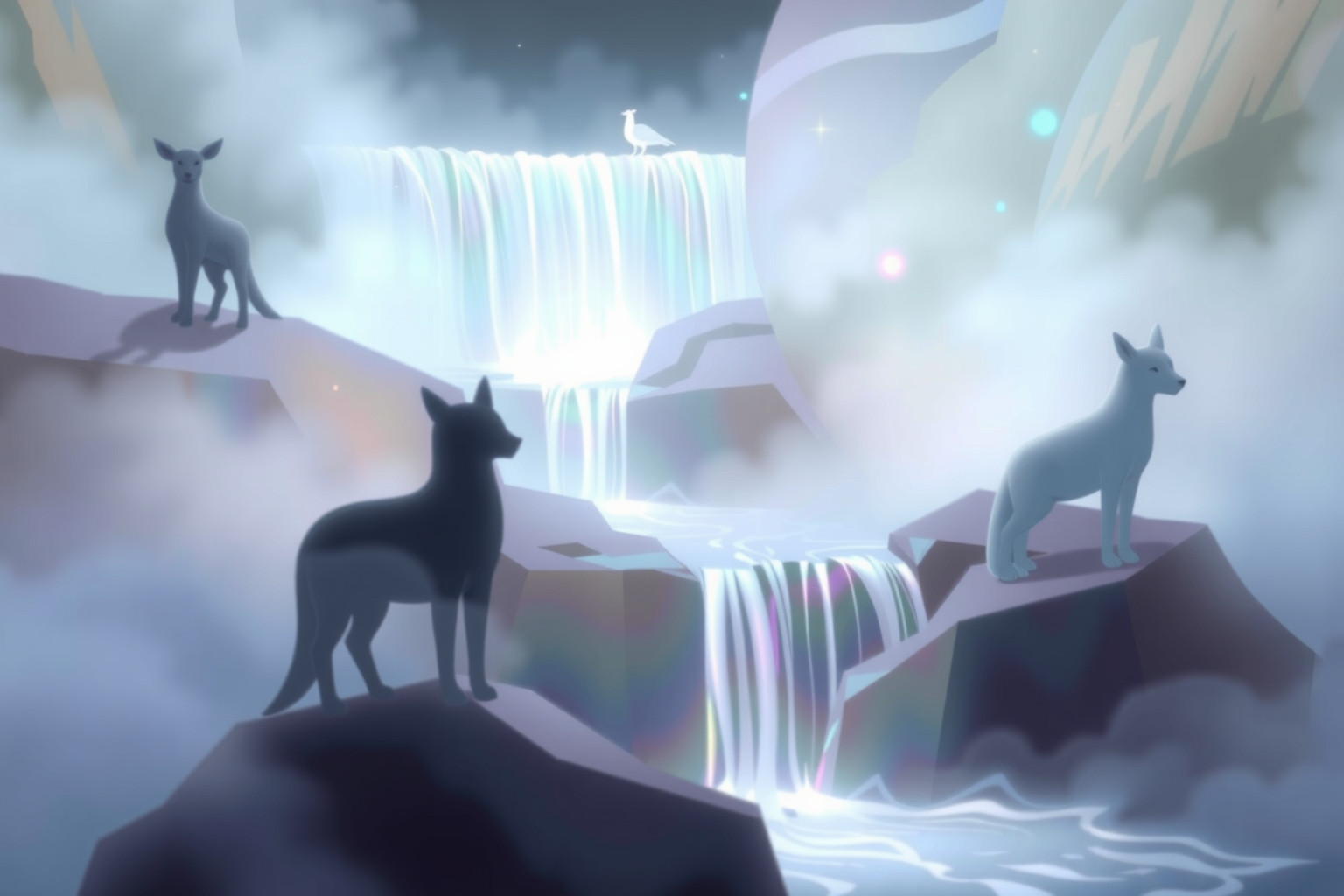 Sognare animali vicino a una cascata simboleggia forza e libertà.