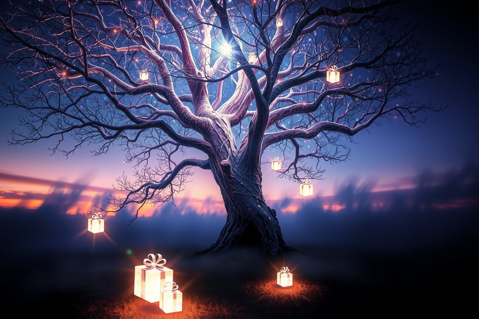Sognare regali sotto il ceppo simboleggia speranze e nuovi inizi.