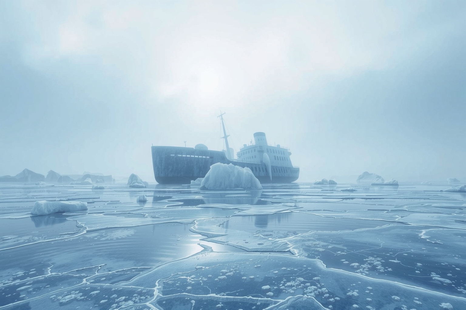 Sognare un relitto di nave nel ghiaccio simboleggia segreti nascosti.