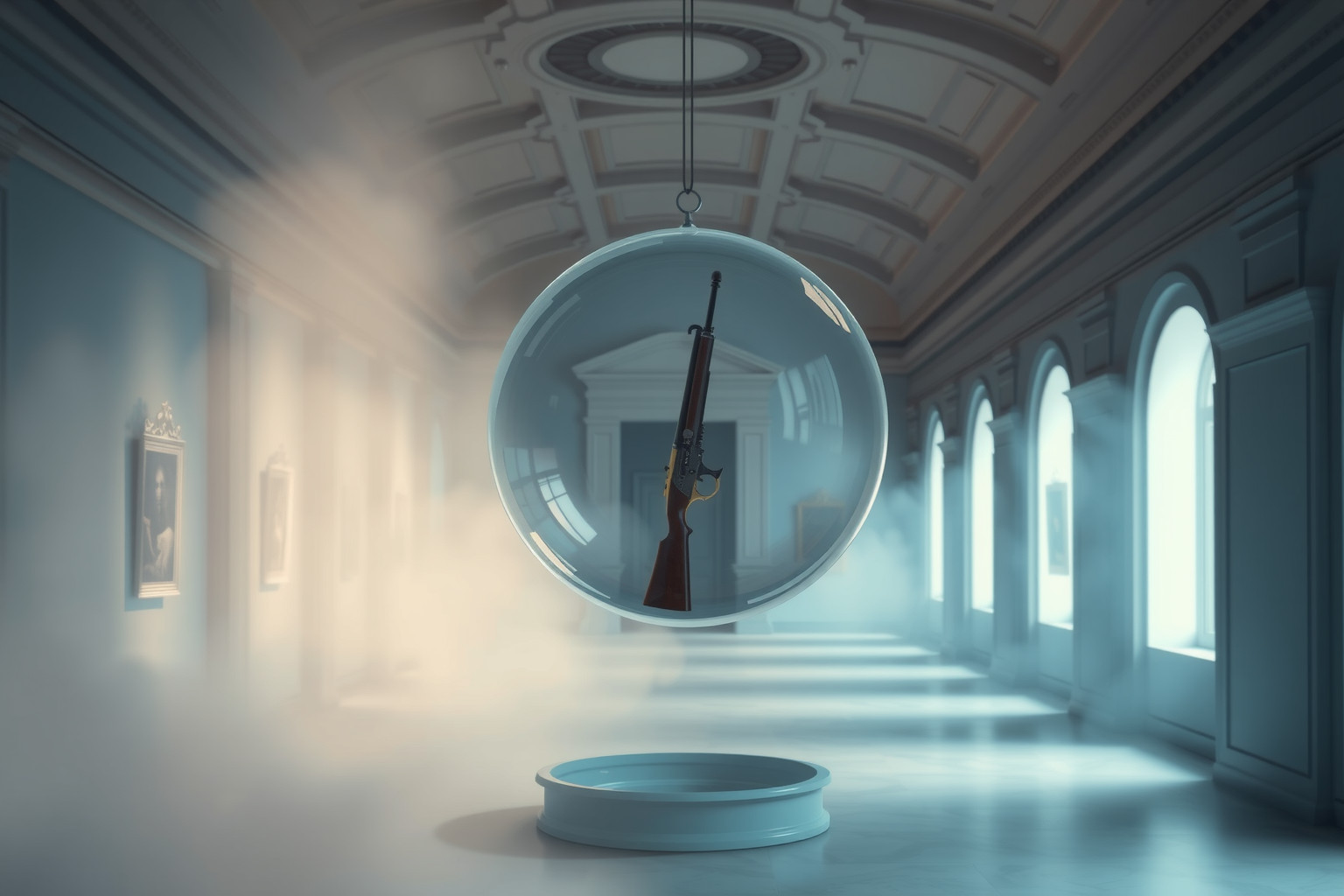 Sognare baionetta in museo simboleggia riflessione sul passato storico.