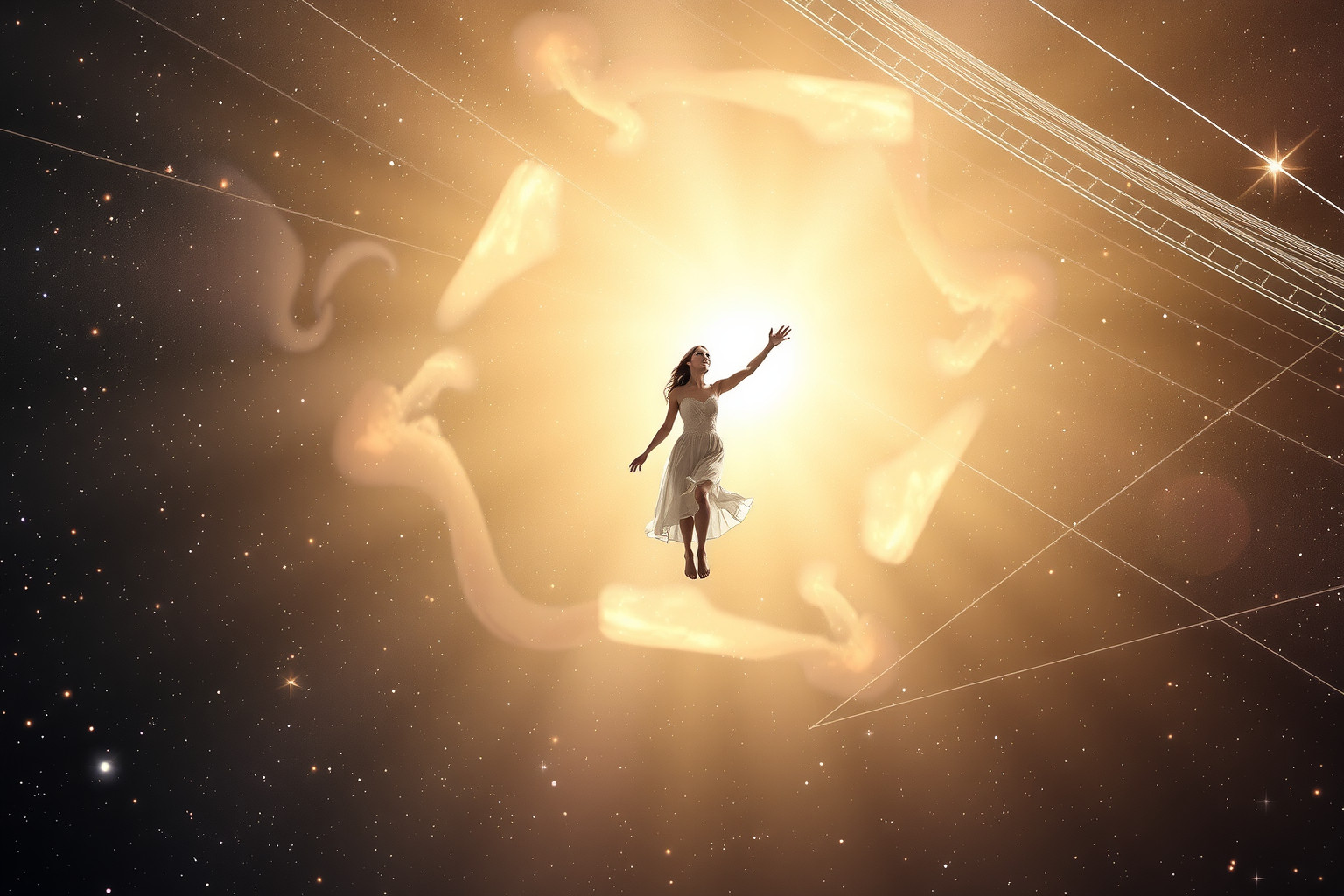 Sognare di volare nello spazio simboleggia desiderio di libertà e infinito.